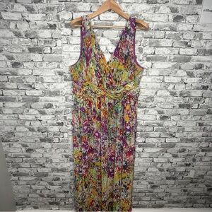 EUC Donna Morgan Vibrant Floral Maxi Dress Size 24 W